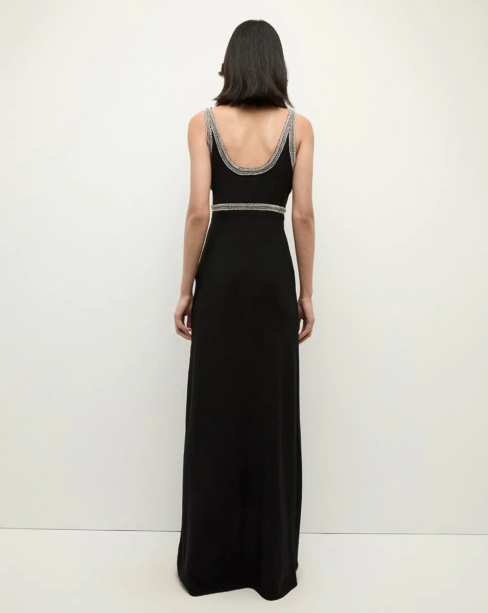 Flores Bead-Trim Maxi Dress
