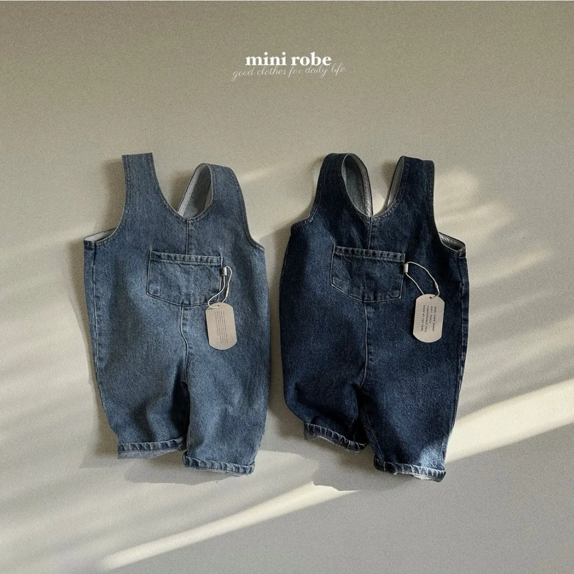 [minirobe] kangaroo denim overalls - SS24