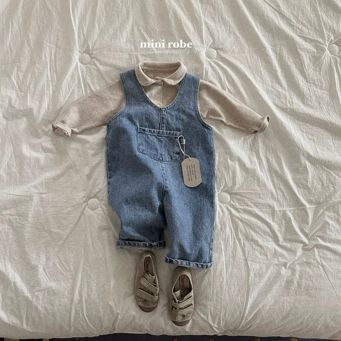 [minirobe] kangaroo denim overalls - SS24