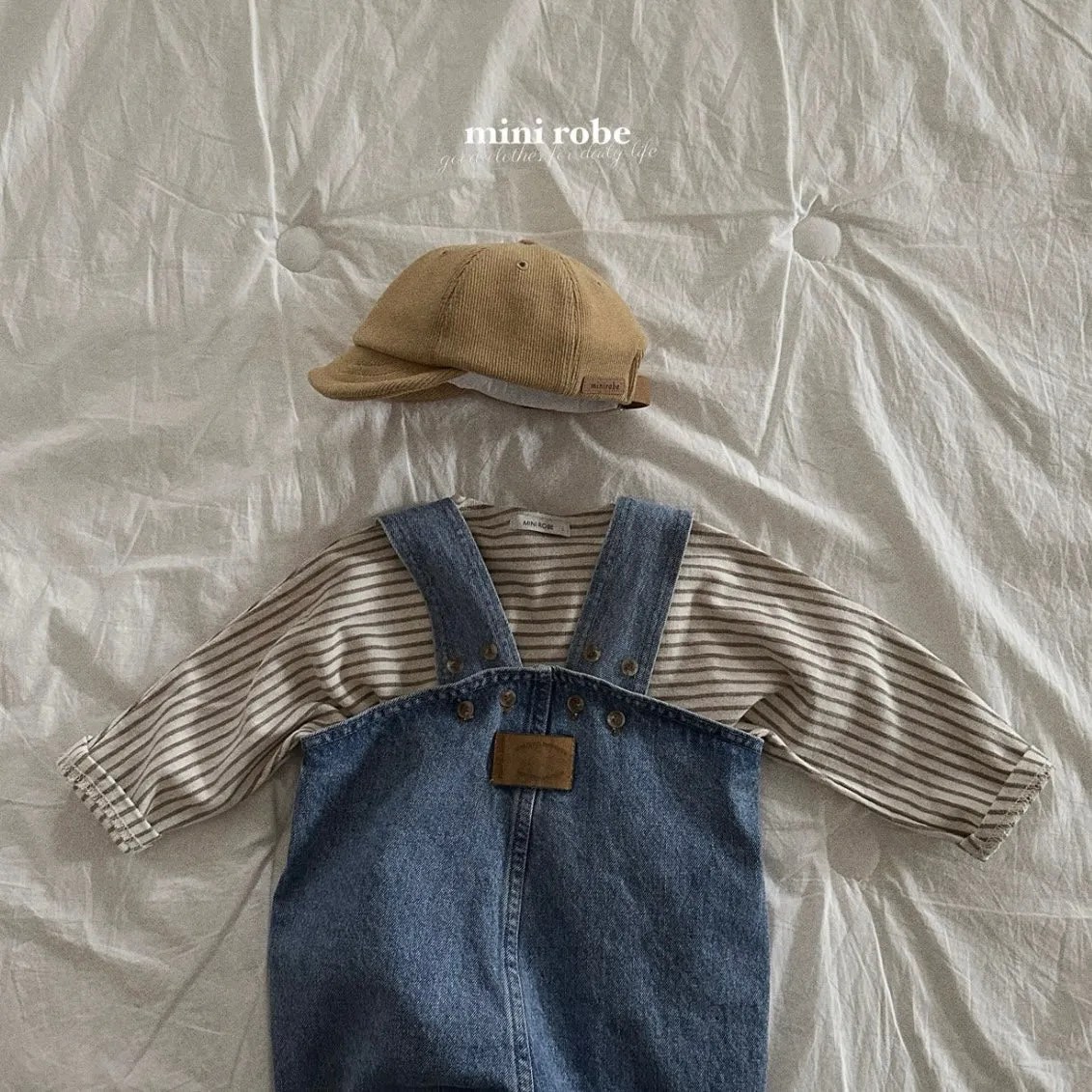 [minirobe] kangaroo denim overalls - SS24