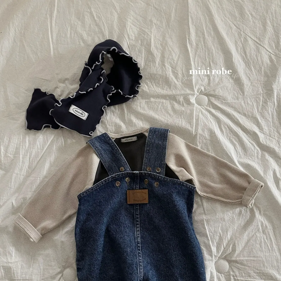 [minirobe] kangaroo denim overalls - SS24