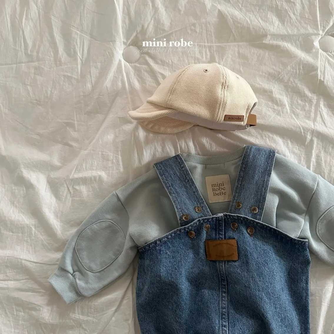 [minirobe] kangaroo denim overalls - SS24