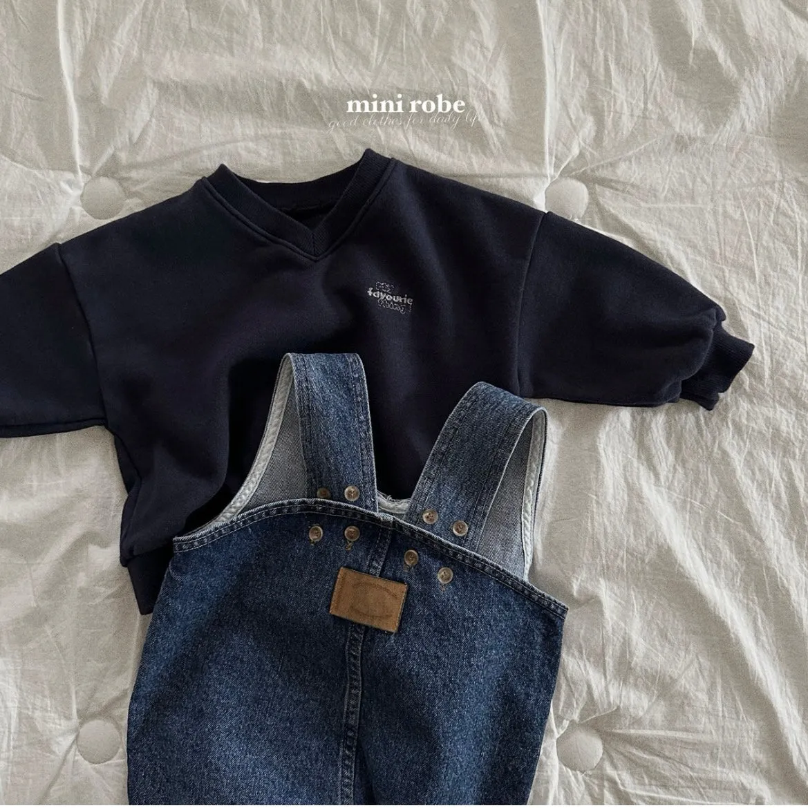 [minirobe] kangaroo denim overalls - SS24