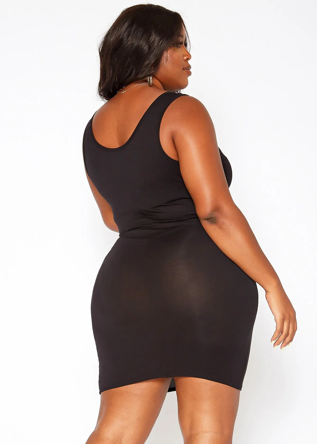 Plus Size Women's Basic Scoop Neck Dress
