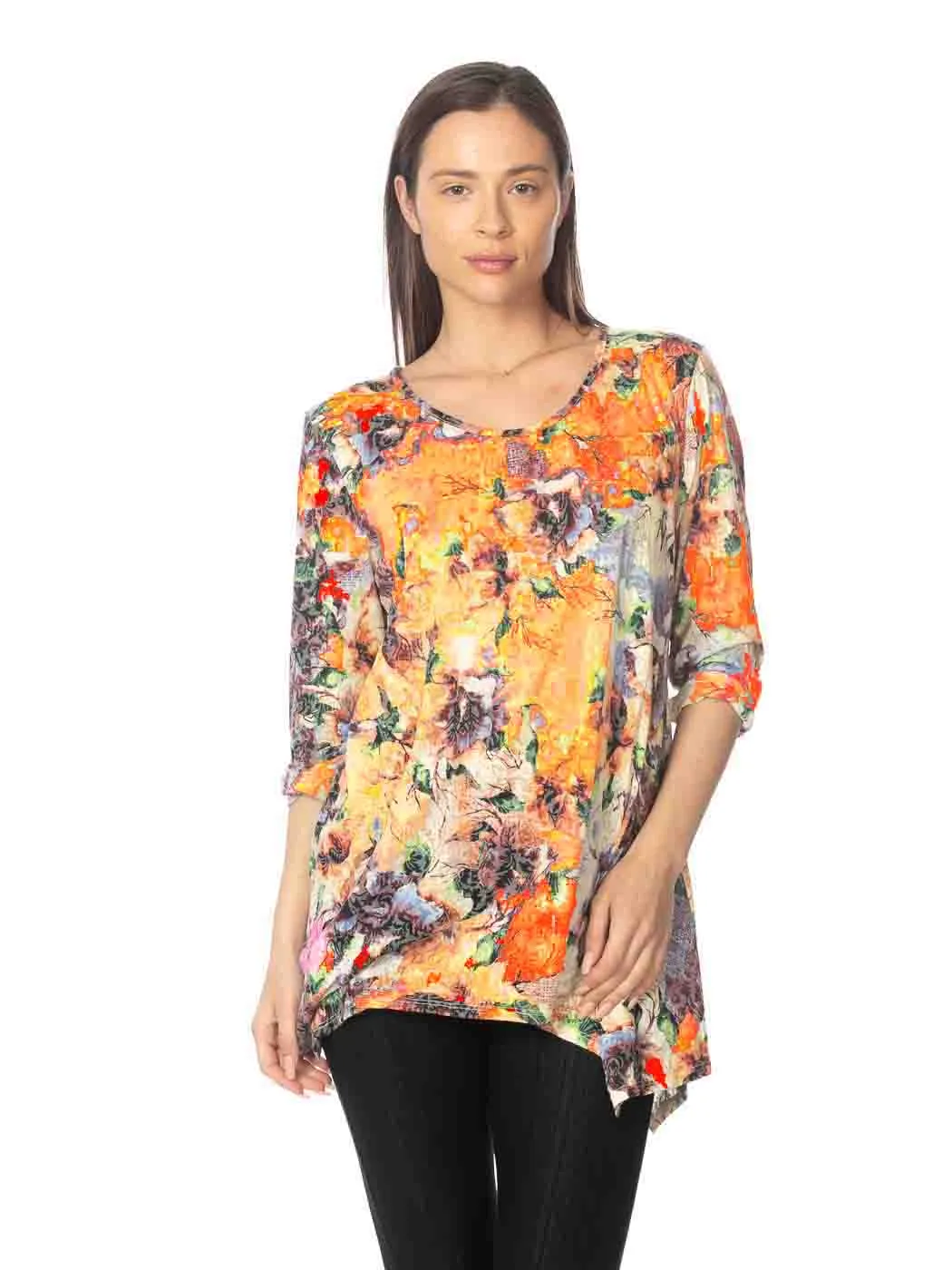 Tianello "Becki" Print Cotton Burnout "Asbury" Tunic