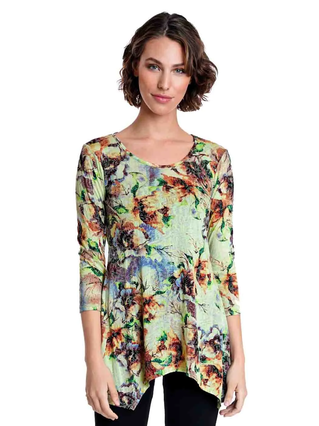 Tianello "Becki" Print Cotton Burnout "Asbury" Tunic