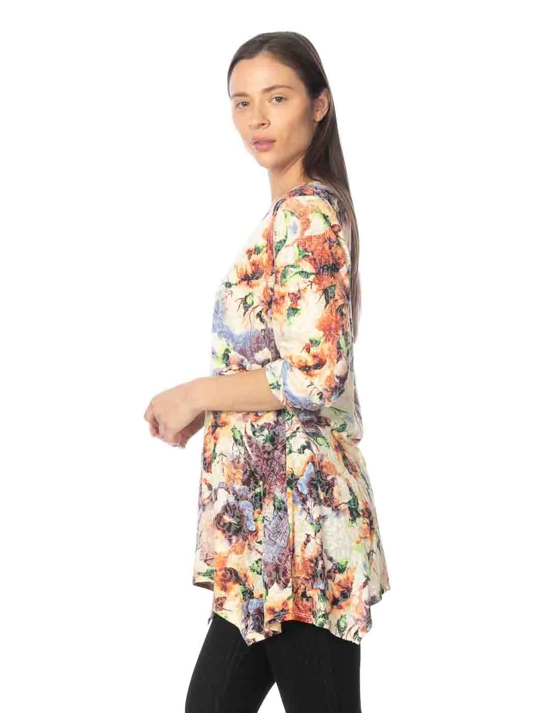Tianello "Becki" Print Cotton Burnout "Asbury" Tunic