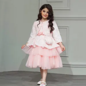 WA0161 2 to 7 Years Yoliyolei Layers Winter Dresses Jacket Coats Clothes for Toddler Baby Girls Kids Clothing 2 3 4 5 6 7 Years with Small Bag